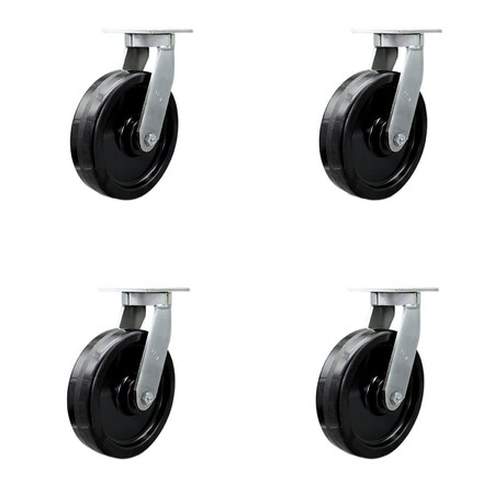 Service Caster 10'' Extra Heavy Duty Phenolic Wheel Swivel Top Plate Caster , 4PK CRAN-SCC-KP92S1030-PHR-4